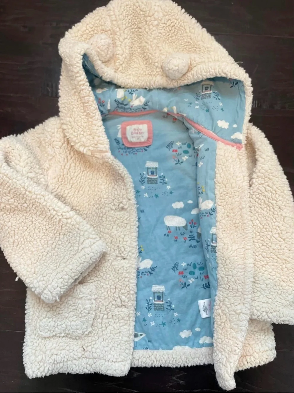 Mini Boden Cozy Sherpa Jacket - Cream